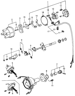 1982 Honda Civic Distributor Components Diagram