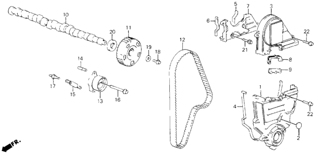 1989 Honda Civic 5 Door ** (WAGOVAN) KA 5MT Camshaft - Timing Belt Diagram