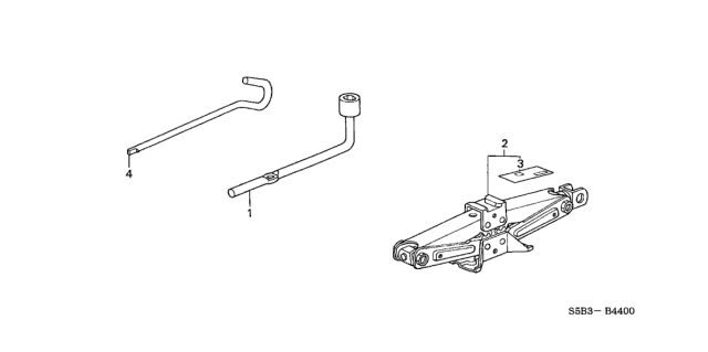 2003 Honda Civic 4 Door MX (HYBRID) KL CVT Tools - Jack Diagram