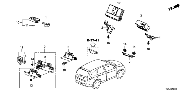 2016 Honda CR-V Unit Assy,Power C Diagram for 38329-T0A-A11