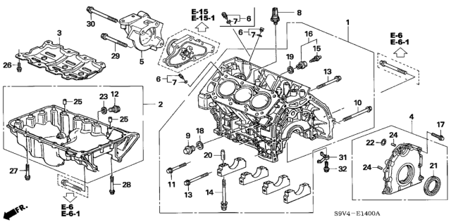 2003 Honda Pilot Pan, Oil Diagram for 11200-PGE-A00