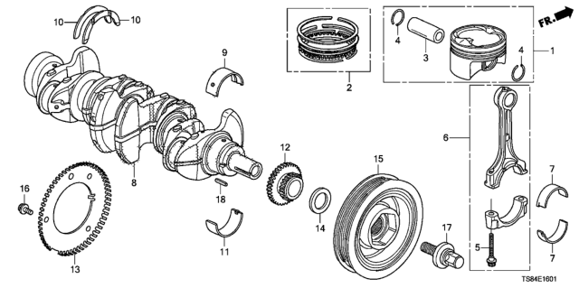 2015 Honda Civic Crankshaft - Piston (2.4L) Diagram