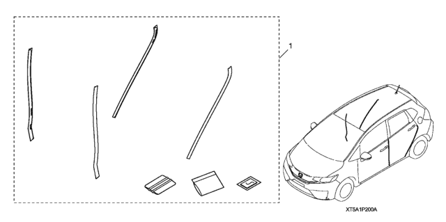 2016 Honda Fit Door Edge Film Diagram