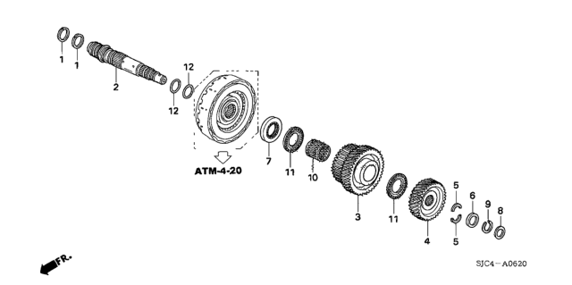 2011 Honda Ridgeline AT Third Shaft Diagram