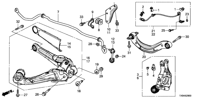 2013 Honda Fit EV Arm, Rear (Upper) Diagram for 52510-TX6-A01