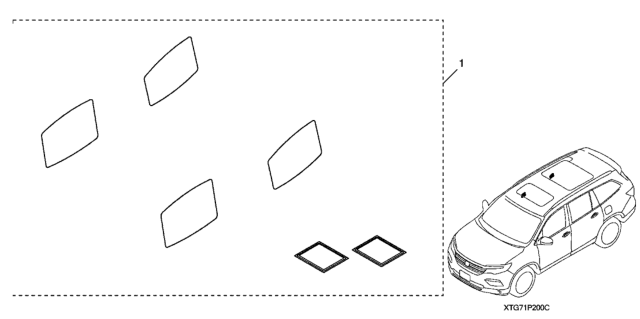 2020 Honda Pilot Door Handle Protective Film Diagram