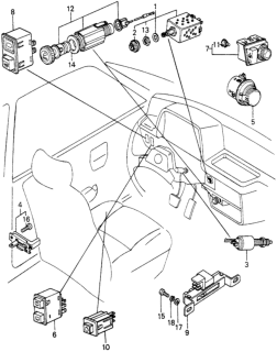 1983 Honda Civic Lighter Assembly, Cigarette Diagram for 39600-SB3-731