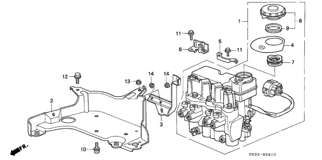 1994 Honda Civic ABS Modulator Diagram