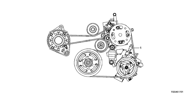 2020 Honda Civic Belt, Acg Diagram for 31110-RPY-G02