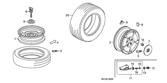 2011 Honda Civic Wheel Disk Diagram