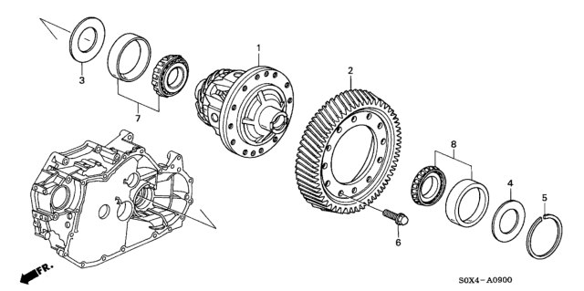 2000 Honda Odyssey Gear, Final Driven Diagram for 41233-P7T-000