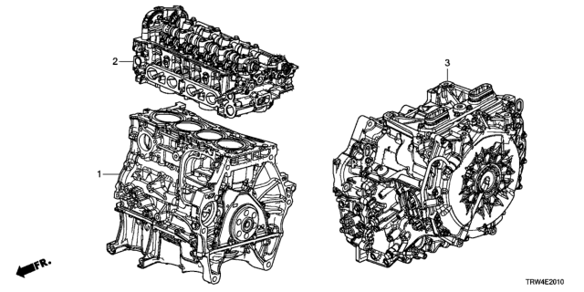 2021 Honda Clarity Plug-In Hybrid Engine Assy. - Transmission Assy. Diagram