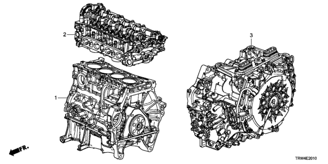 2018 Honda Clarity Plug-In Hybrid ENG SUB-ASSY Diagram for 10002-5WJ-A01