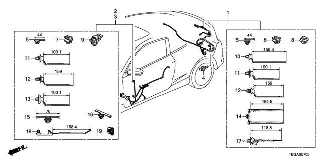 2020 Honda Civic WIRE HARNESS, PASSENGER DOOR Diagram for 32752-TBG-A11