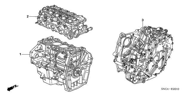 2009 Honda Civic Engine Assy. - Transmission Assy. Diagram