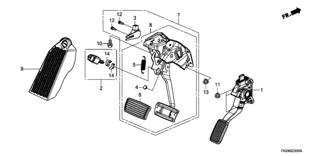 2012 Honda Civic Spring Assy., Pedal Return Diagram for 46530-TR2-A81