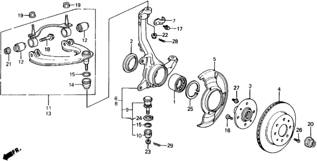 Knuckle, Left Front (Abs) Diagram for 51215-SH3-903