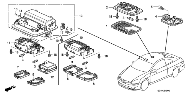2007 Honda Accord 2 Door EXL KA 5MT Interior Light Diagram