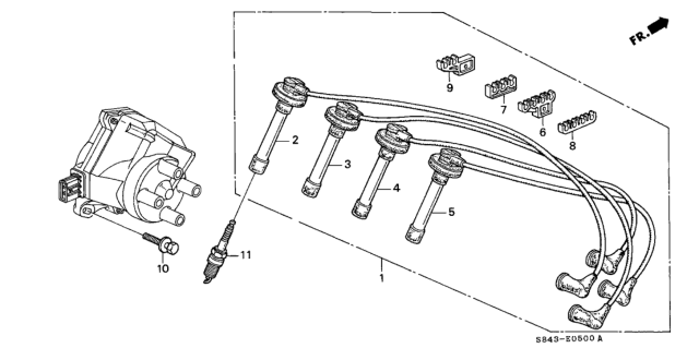 2001 Honda Accord Spark Plug (Pkj16Cr-L11) (Denso) Diagram for 98079-5515N