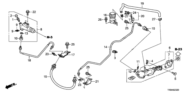 2013 Honda Civic Clutch Master Cylinder (1.8L) Diagram