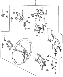 1981 Honda Civic Emblem, Steering Wheel Diagram for 53122-SA0-922