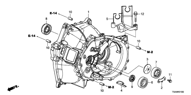 2018 Honda Fit MT Clutch Case Diagram