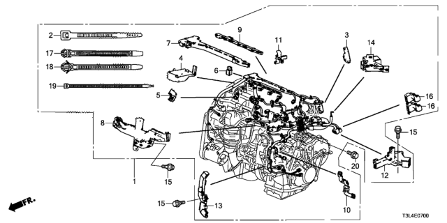 2013 Honda Accord Holder,Eng Harn(H Diagram for 32134-5A2-A00