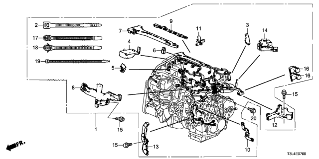 2014 Honda Accord Holder,Eng Harn(M Diagram for 32136-5A2-A00