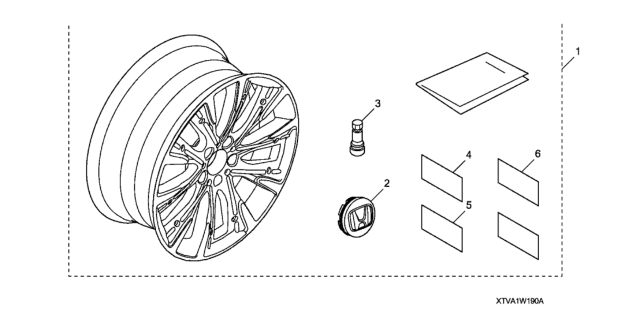 2021 Honda Accord Hybrid Alloy Wheel Base Diagram