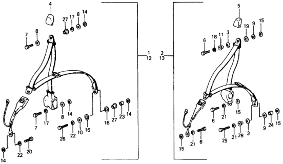 1979 Honda Civic Front Seat Belt Diagram