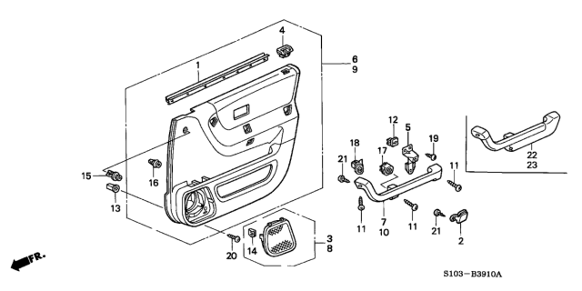 2001 Honda CR-V Grip, R. Door *NH264L* (CLASSY GRAY) Diagram for 83541-S10-003ZA