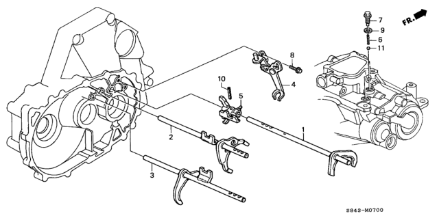 2001 Honda Accord MT Shift Fork Diagram