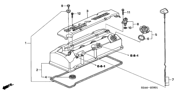 2006 Honda S2000 2 Door S2000 KA 6MT Cylinder Head Cover Diagram