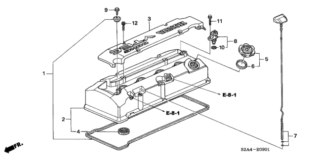 2006 Honda S2000 Cylinder Head Cover Diagram