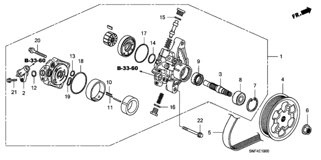 2006 Honda Civic 4 Door GX KA 5AT P.S. Pump Diagram