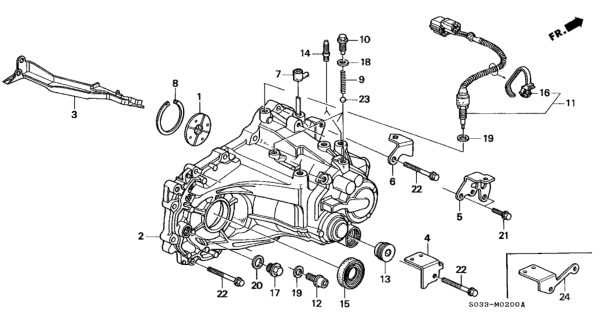 1999 Honda Civic MT Transmission Housing Diagram