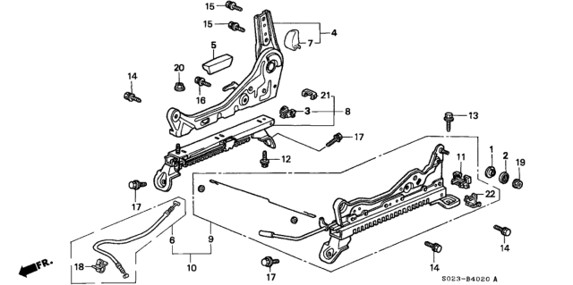 1998 Honda Civic Knob, R. Reclining *NH178L* (EXCEL CHARCOAL) Diagram for 81231-S01-003ZA