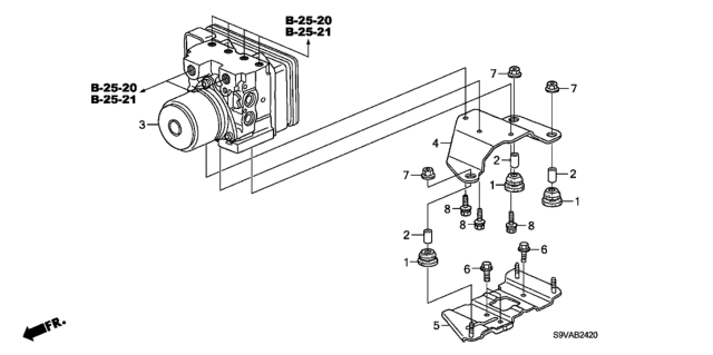 2008 Honda Pilot VSA Modulator Diagram