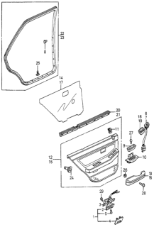 1984 Honda Accord Lining, L. RR. Door *NH68L* (JUNO GRAY) Diagram for 76831-SA6-631ZC