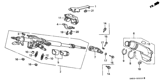 1991 Honda Accord Steering Column Diagram