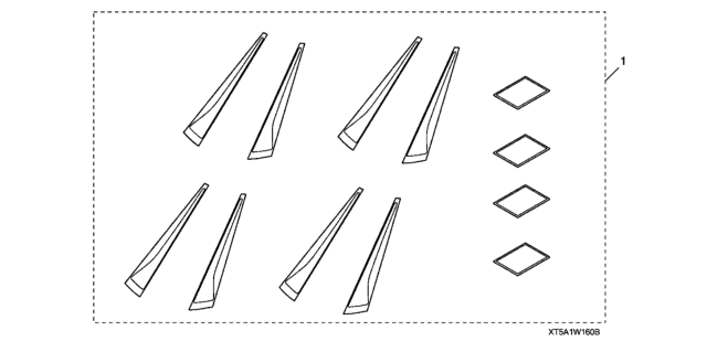 2019 Honda Fit Alloy Wheel Graphics Set Diagram