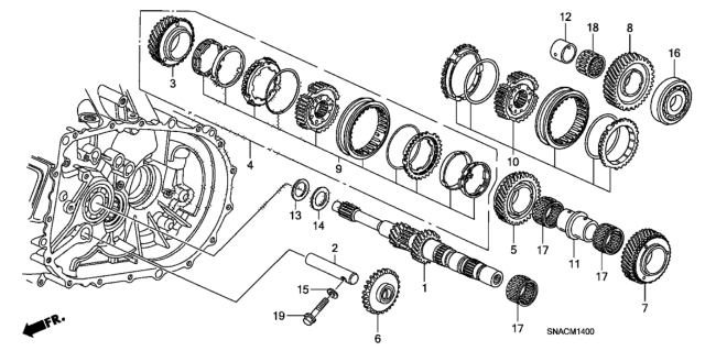 2010 Honda Civic MT Mainshaft (2.0L) Diagram