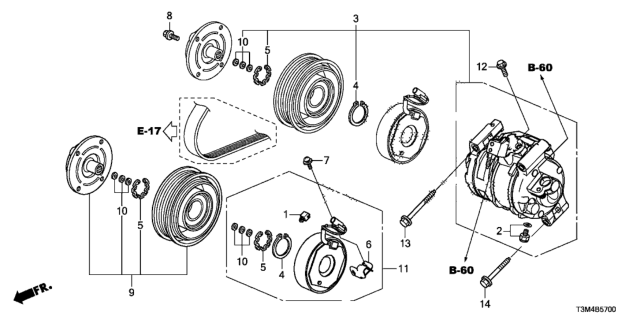 2017 Honda Accord Set,Stator Diagram for 38924-5A2-A01