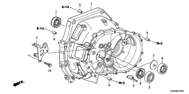 2010 Honda Civic MT Clutch Case (1.8L) Diagram