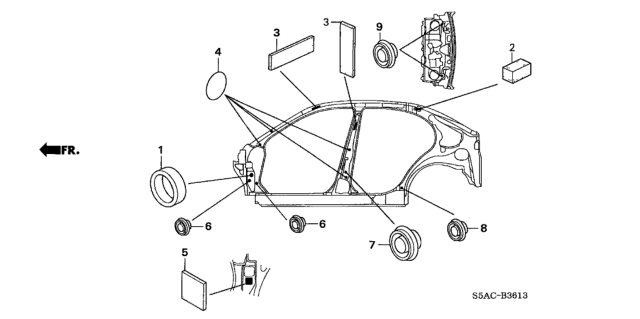 2005 Honda Civic Grommet (Side) Diagram