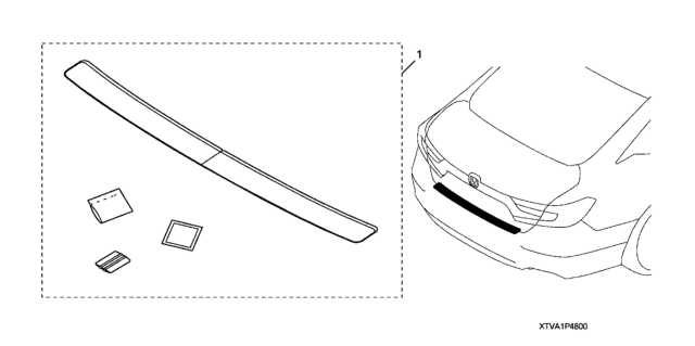 2020 Honda Accord 4 Door EX KA CVT Rear Bumper Applique Diagram