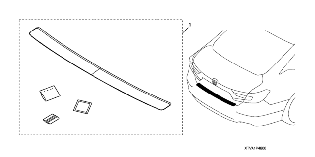 2019 Honda Accord Rear Bumper Applique Diagram