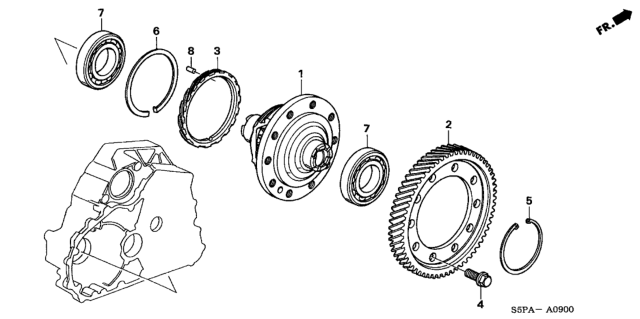 2005 Honda Civic AT Differential Diagram