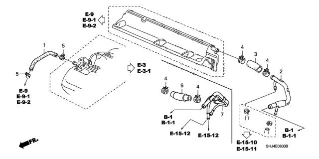 2005 Honda Odyssey 5 Door EXL-T (RES NAVIGATION) KA 5AT Breather Tube Diagram