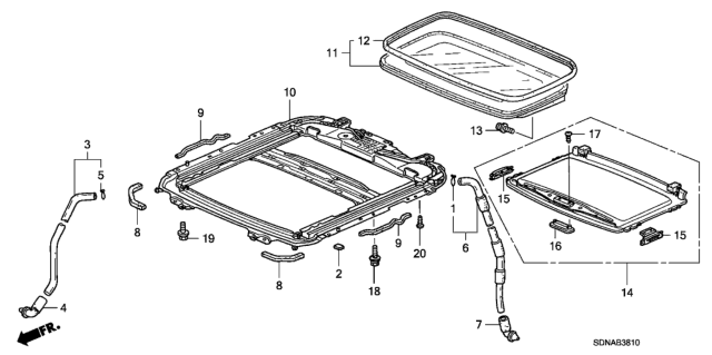 2007 Honda Accord 2 Door LXV6 KA 5AT Sliding Roof Diagram